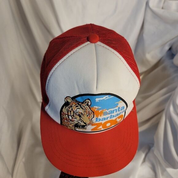 1980s retro Santa Barbara Zoo red/green mesh Trucker cap by Triangle Headwear - Picture 6 of 7